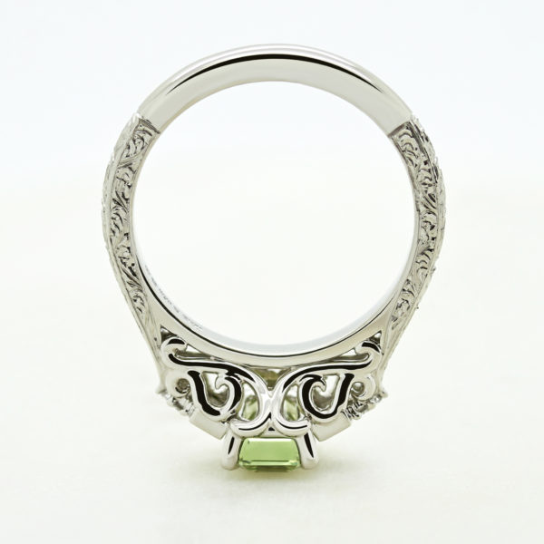 vintage inspired filigree and engraving engagement ring